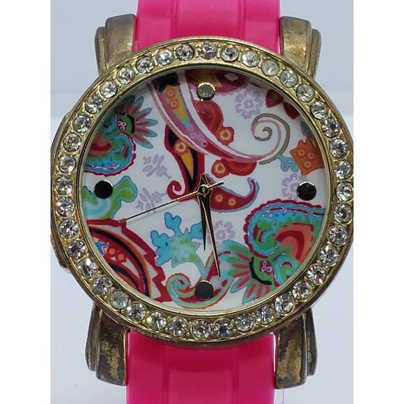 Women's Pink Gold Silicon Band Quartz Watch